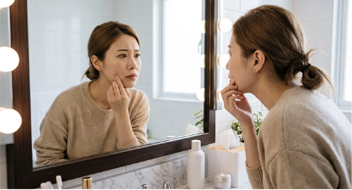 膠原蛋白、法令紋、嘴角下垂、臉部鬆弛、眉壓眼、皮膚暗沉、皮膚鬆弛、夫妻宮、木偶紋、臉頰凹陷、臉凹